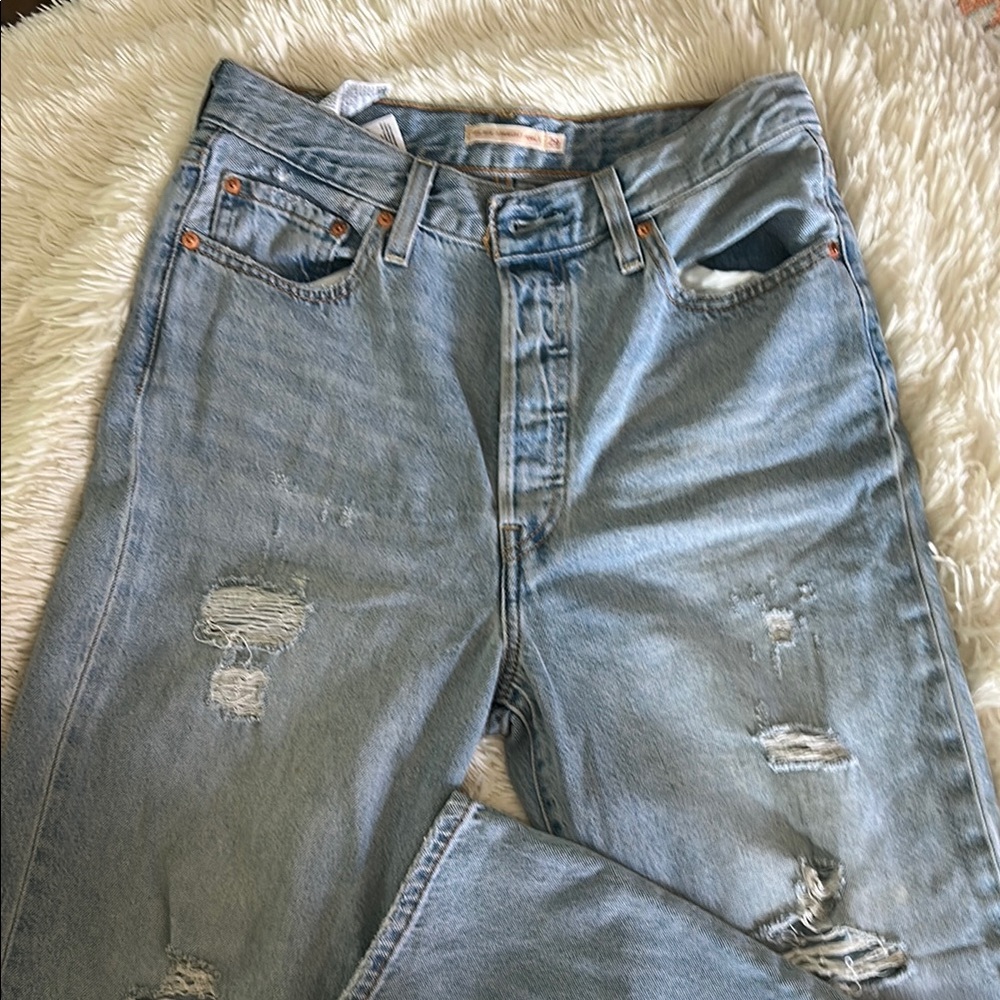 Classic Light Blue Distressed Men's Jeans